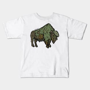 Yellowstone Zombie Bison Buffalo National Park Animal Kids T-Shirt